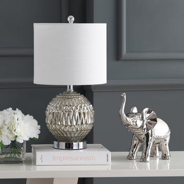 Krister 20.5" Glass/Metal LED Table Lamp - JONATHAN Y